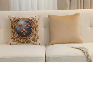 Empire Lys Flower Tapestry Cushion Cover - 14 in. x 14 in. Cotton by Charlotte Home Furnishings Inc
