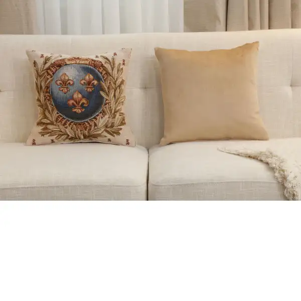 Empire Lys Flower Tapestry Cushion Cover - 14 in. x 14 in. Cotton by Charlotte Home Furnishings Inc | Close Up 5