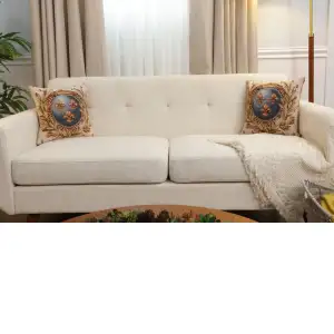 Empire Lys Flower Tapestry Cushion Cover - 14 in. x 14 in. Cotton by Charlotte Home Furnishings Inc