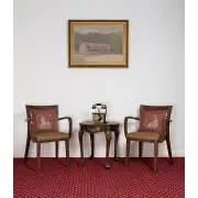 Sitting Rabbit in Red French Couch Cushion | Life Style 1