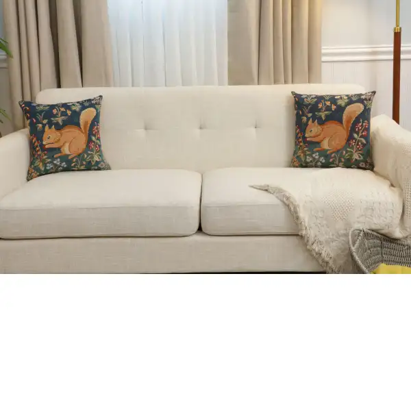 Medieval Squirrel Tapestry Cushion Cover - 14 in. x 14 in. Cotton by Charlotte Home Furnishings Inc | Close Up 5