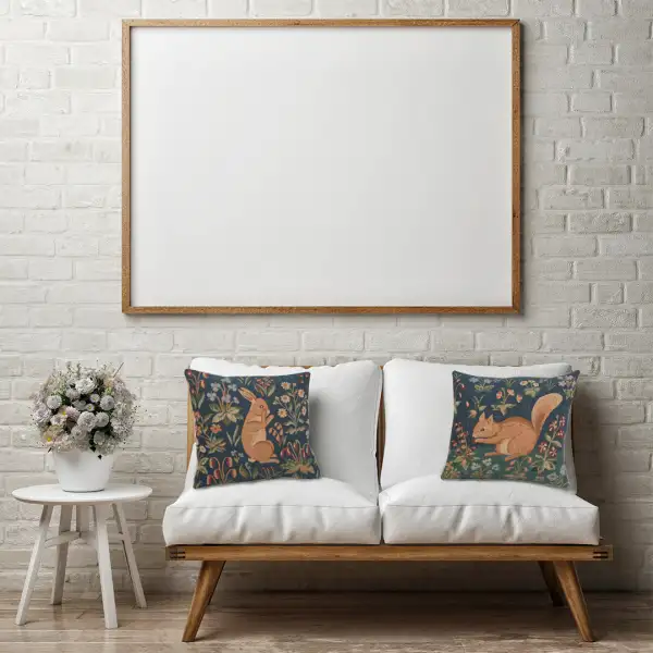 Medieval Rabbit Standing Tapestry Cushion Cover - 14 in. x 14 in. Cotton by Charlotte Home Furnishings Inc | Life Style 1