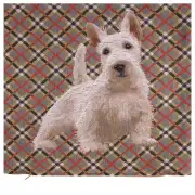 White Scottish Dog Cushion | Close Up 1
