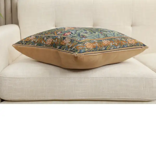 C Charlotte Home Furnishings Inc Brother Bird I French Tapestry Cushion - 19 in. x 19 in. Cotton by William Morris | Close Up 3
