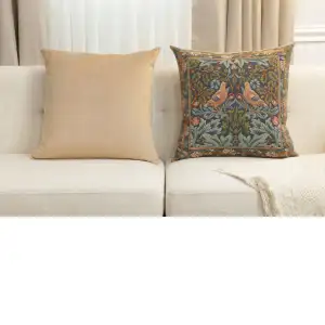 C Charlotte Home Furnishings Inc Brother Bird I French Tapestry Cushion - 19 in. x 19 in. Cotton by William Morris
