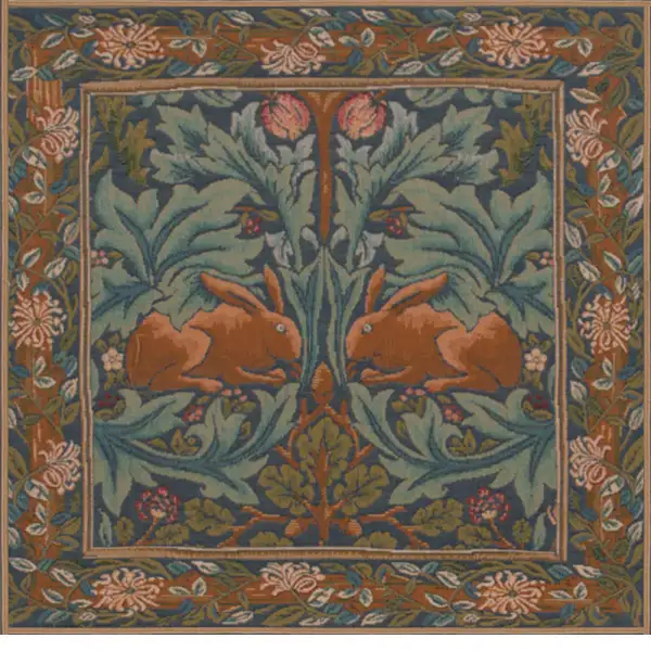 Brother Rabbit I Cushion - 19 in. x 19 in. Cotton by William Morris | Close Up 1