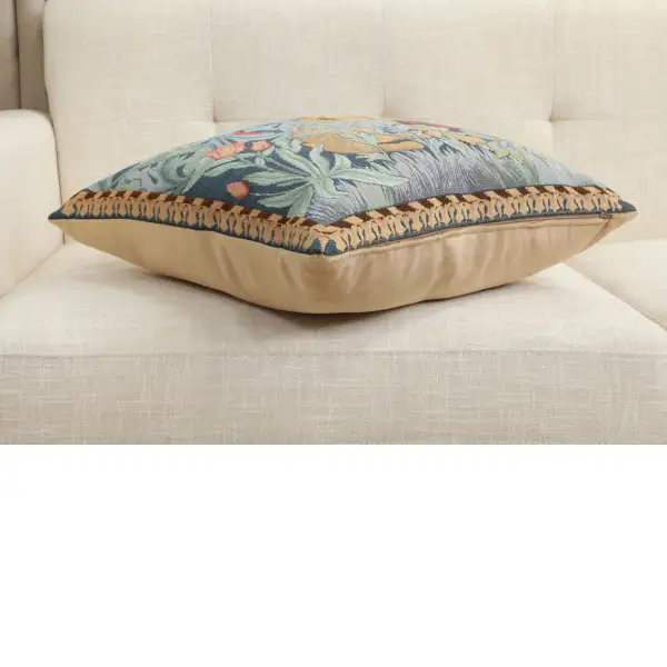 Rabbit As William Morris Right Large French Couch Cushion | Close Up 3