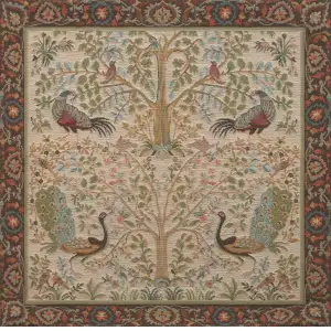 Tree In Cream I Tapestry Cushion Cover - 19 in. x 19 in. Cotton by Charlotte Home Furnishings Inc