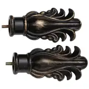 Fancy Feather Antique Black Small Tapestry Hanging Rod | Close Up 3