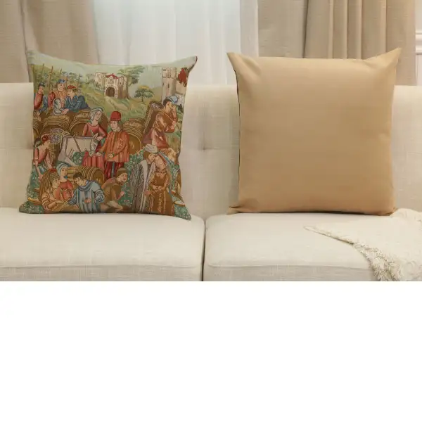 Wine Making II French Couch Cushion | Close Up 5