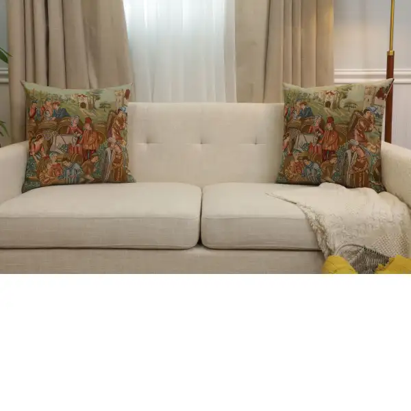 Wine Making II French Couch Cushion | Close Up 5