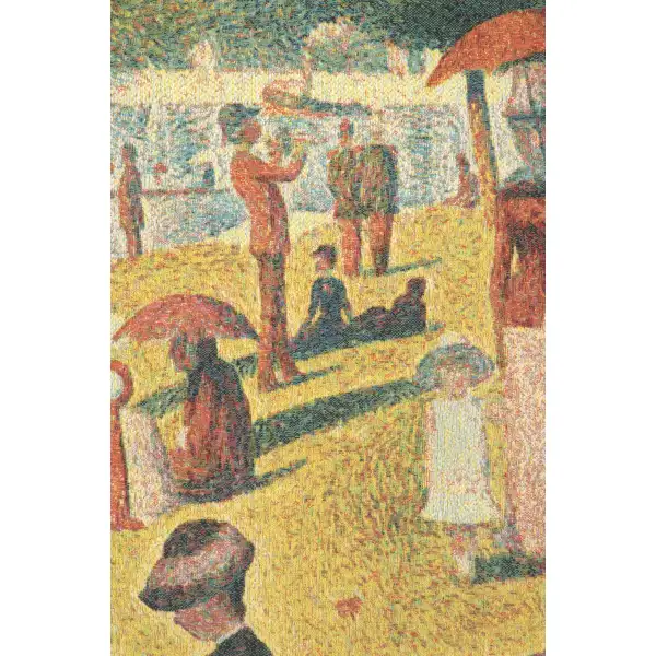 Seurat Sunday Afternoon Belgian Tapestry Wall Hanging - 39 in. x 27 in. cotton by Georges-Pierre Seurat | Close Up 2