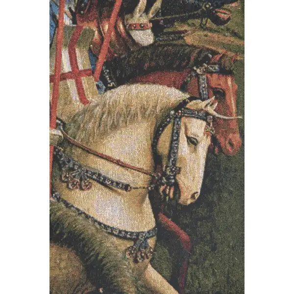 Knights Of Christ I Belgian Tapestry Wall Hanging - 24 in. x 57 in. cotton by Jan and Hubert van Eyck | Close Up 2