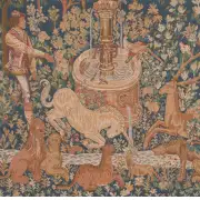 La Licorne a la Fontaine French Couch Cushion | Close Up 1