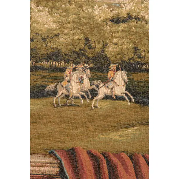 Chateau Bellevue I French Wall Tapestry - 110 in. x 58 in. wool/cotton/other by Charlotte Home Furnishings | Close Up 1