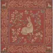 Medieval Rabbit I Cushion - 19 in. x 19 in. Cotton/Polyester/Viscose by Charlotte Home Furnishings | Close Up 1