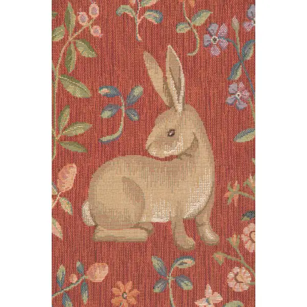 Medieval Rabbit I Cushion - 19 in. x 19 in. Cotton/Polyester/Viscose by Charlotte Home Furnishings | Close Up 2