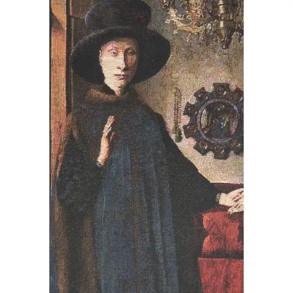 Arnolfini Portrait  Belgian Tapestry Wall Hanging | Close Up 1