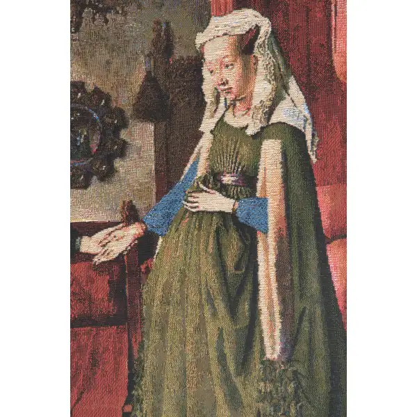 Arnolfini Portrait  Belgian Tapestry Wall Hanging | Close Up 2