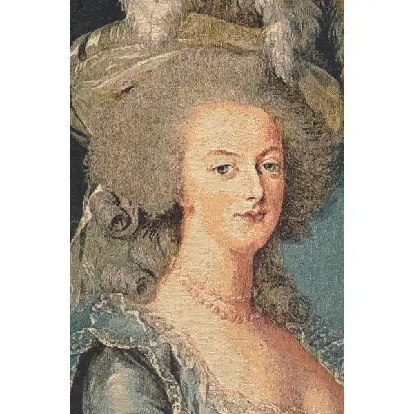 Marie Antoinette Portrait Belgian Tapestry Wall Hanging | Close Up 1