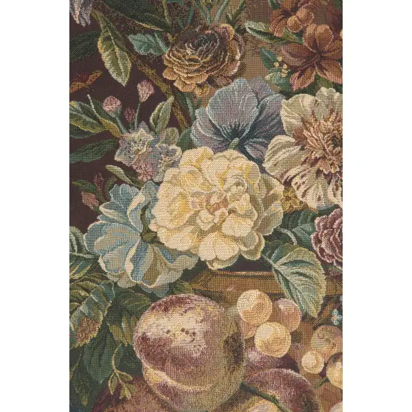 Frame Of Flowers I Belgian Tapestry Wall Hanging - 26 in. x 31 in. cotton/viscose/Polyester by Charlotte Home Furnishings | Close Up 1
