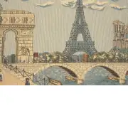 Paris, Arc and Notre Dame Belgian Tapestry Wall Hanging | Close Up 1