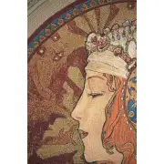 Rousse Byzantine Belgian Tapestry Wall Hanging - 38 in. x 56 in. Cotton/Viscose/Polyester by Alphonse Mucha | Close Up 1