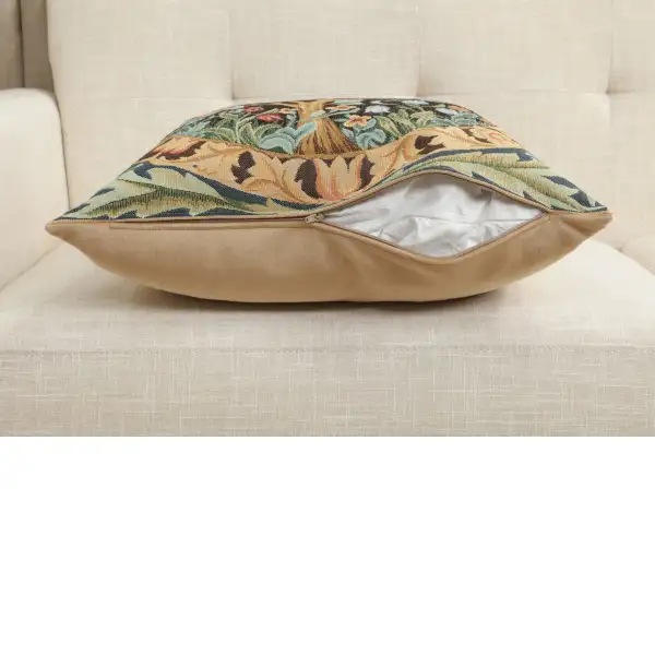 C Charlotte Home Furnishings Inc Orange Tree I French Tapestry Cushion - 19 in. x 19 in. Cotton by William Morris | Close Up 4