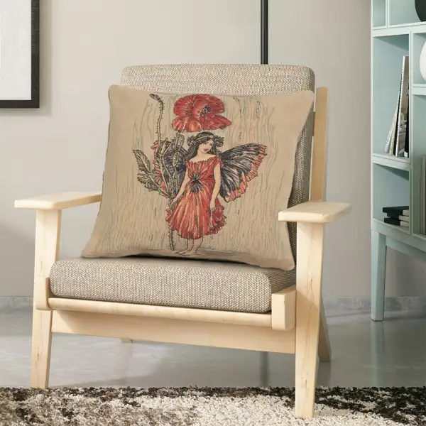 Poppy Fairy Cicely Mary Barker I Belgian Cushion Cover | Life Style 1