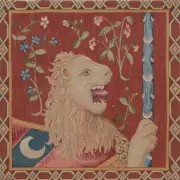 Le Lion Medieval French Couch Cushion | Close Up 1