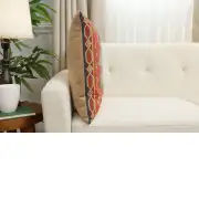 Orange Tree Large French Couch Cushion | Close Up 2