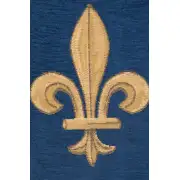 Fleur De Lys Blue TR Belgian Table Runner - 12 in. x 48 in. Cotton by Charlotte Home Furnishings | Close Up 2