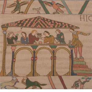 Bayeux Le Repas Tapestry Cushion Cover - 19 in. x 19 in. Cotton by Charlotte Home Furnishings Inc