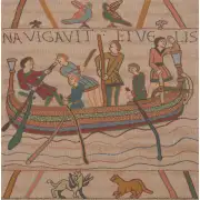 Bayeux L'Embarquement French Couch Cushion | Close Up 1