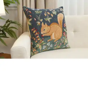 Tree Squirrel Tapestry Cushion Cover - 19 in. x 19 in. Cotton by Charlotte Home Furnishings Inc