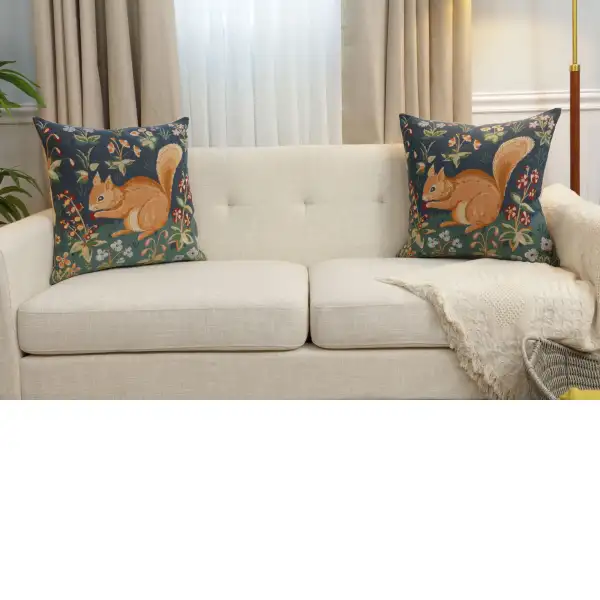 Tree Squirrel Tapestry Cushion Cover - 19 in. x 19 in. Cotton by Charlotte Home Furnishings Inc | Close Up 5