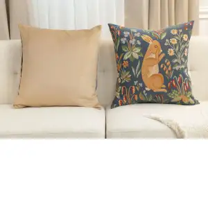 Medieval Rabbit Upright Tapestry Cushion Cover - 19 in. x 19 in. Cotton by Charlotte Home Furnishings Inc