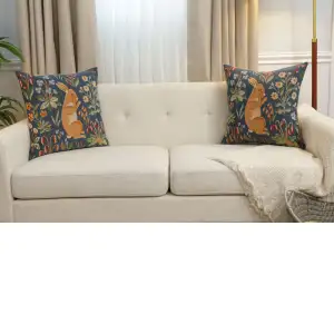 Medieval Rabbit Upright Tapestry Cushion Cover - 19 in. x 19 in. Cotton by Charlotte Home Furnishings Inc