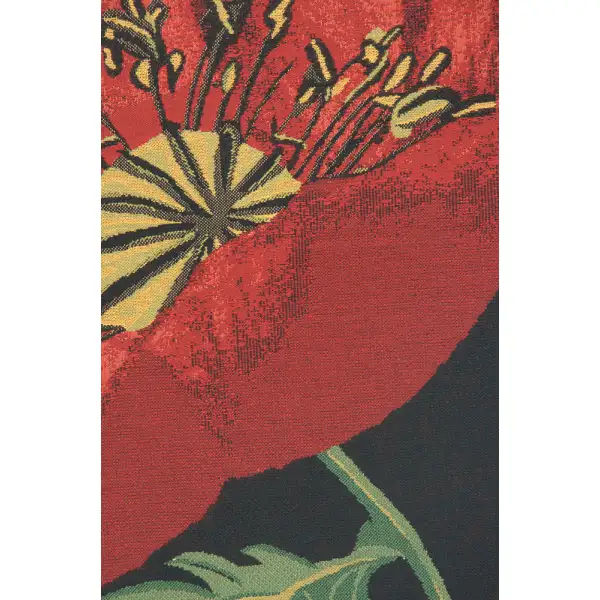 Poppy Red Belgian Tapestry - 33 in. x 31 in. Cotton/Viscose/Polyester by Charlotte Home Furnishings | Close Up 1