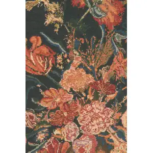 Flora Cotta Black I Belgian Cushion Cover - 16 in. x 16 in. Cotton/Viscose/Polyester by Charlotte Home Furnishings Inc