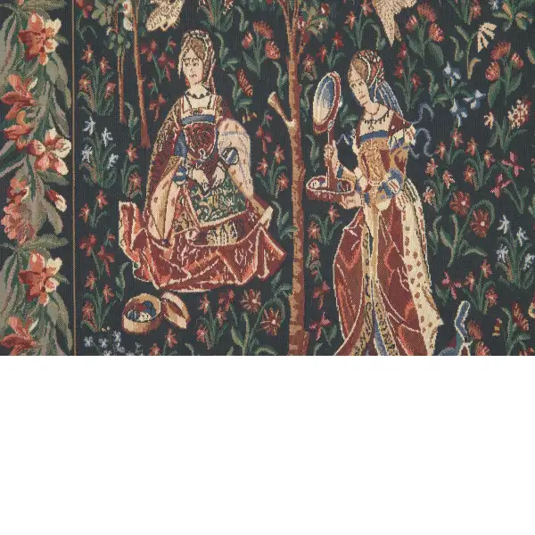 Courtly Scene Galanteries Belgian Tapestry - 54 in. x 33 in. Cotton/Viscose/Polyester by Charlotte Home Furnishings | Close Up 1