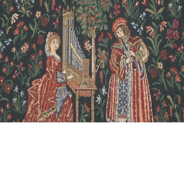 Courtly Scene Galanteries Belgian Tapestry - 54 in. x 33 in. Cotton/Viscose/Polyester by Charlotte Home Furnishings | Close Up 2