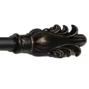 Fancy Feather Antique Black 48-84 Tapestry Hanging Rod | Close Up 1