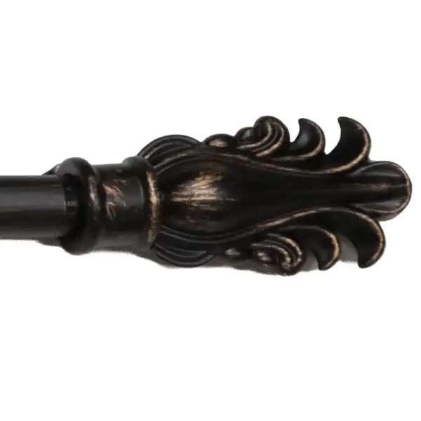 Fancy Feather Antique Black 48-84 Tapestry Hanging Rod | Close Up 1