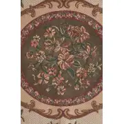 Floral Medallion Green European Throw | Close Up 1