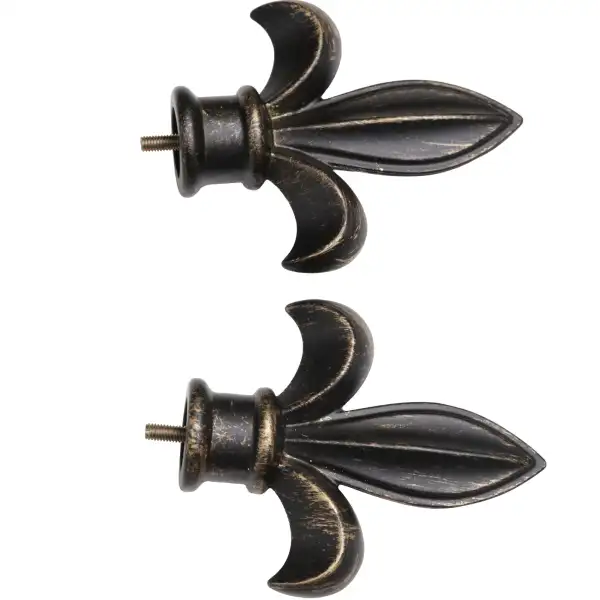 Fleur de Lys Antique 48-84 Tapestry Hanging Rod | Close Up 3