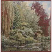 C Charlotte Home Furnishings Inc Trees Monet's Garden Belgian Tapestry Cushion - 17 in. x 17 in. Cotton by Claude Monet | Close Up 1