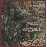 C Charlotte Home Furnishings Inc Greenery Monet's Garden Belgian Tapestry Cushion - 17 in. x 17 in. Cotton by Claude Monet | Close Up 1