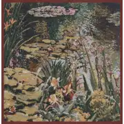 Yellow Flowers Monet's Garden Belgian Couch Pillow | Close Up 1