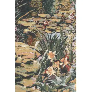 C Charlotte Home Furnishings Inc Yellow Flowers Monet's Garden Belgian Tapestry Cushion - 17 in. x 17 in. Cotton by Claude Monet